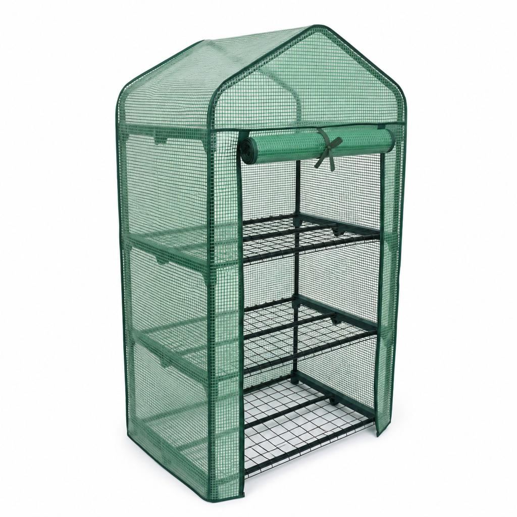 Invernadero Jardín 3 Alturas Malla PE Ventilada Nyana Garden Acero Resistente Ideal Verano
