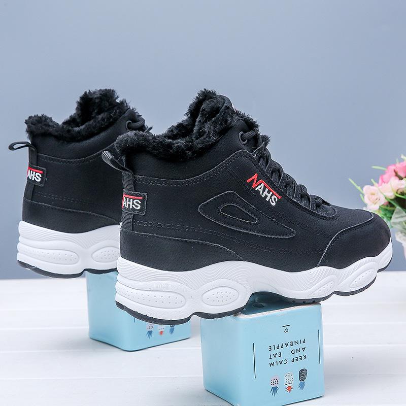 Winter new ins velvet dad sports trendy shoes student high-top warm cotton shoes