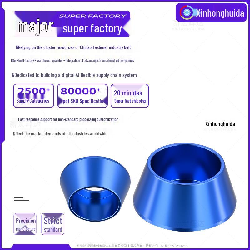 

Royal Blue Aluminum Alloy Cup Head Screw Washer and Spacer for Models M2, M4, M5, M8 M2.5