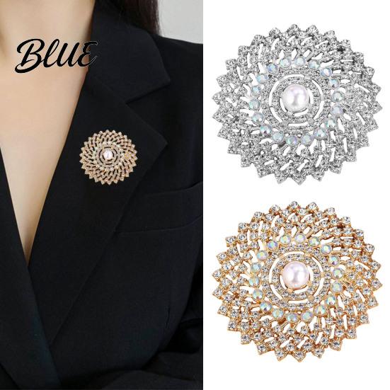 Brooch Pin Sunflower for Women Rhinestones Inlaid Badge Decorative Collar