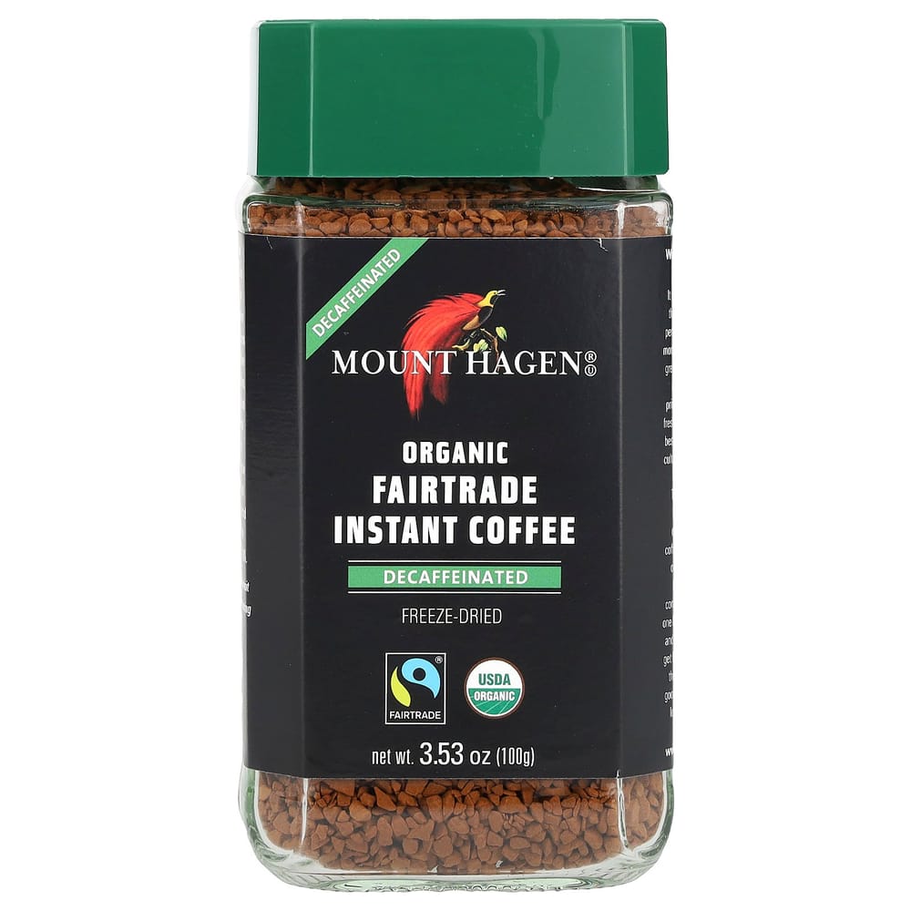 Mount Hagen Fair Trade Freeze-Dried Decaffeinated Instant Coffee 100g (3.53oz) 100g - 1 ea