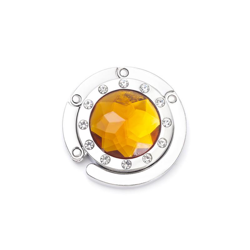 Round 12-Side Diamond Handbag Hook - Multi-Color Metal Hanger