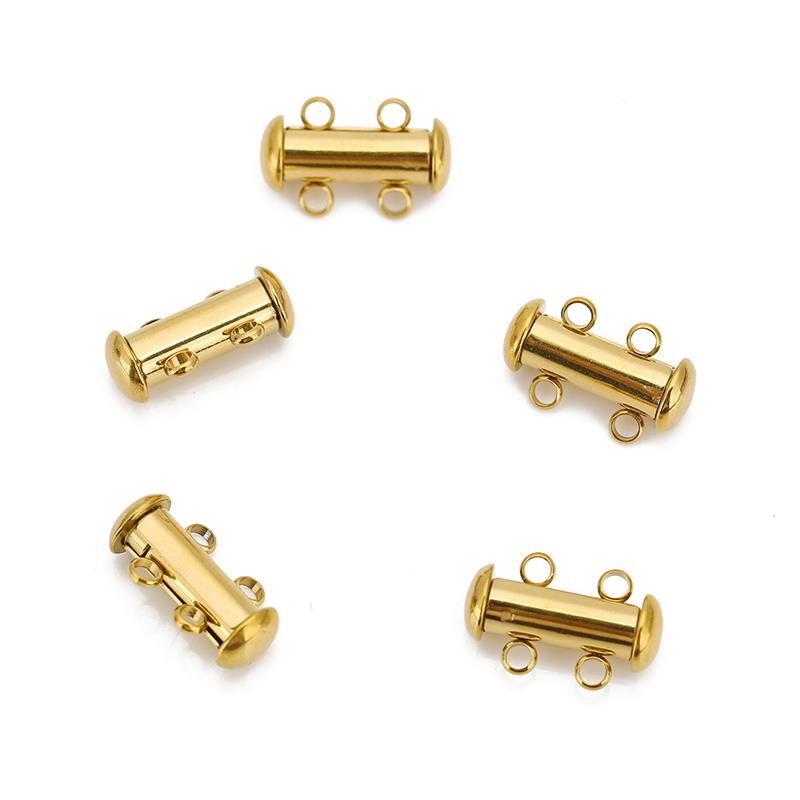 2pcs Never Fade Stainless Steel Slide Tubes Lock Clasps Magnetic Connectors Layering Clasps For Necklace Bracelet Jewelry Making