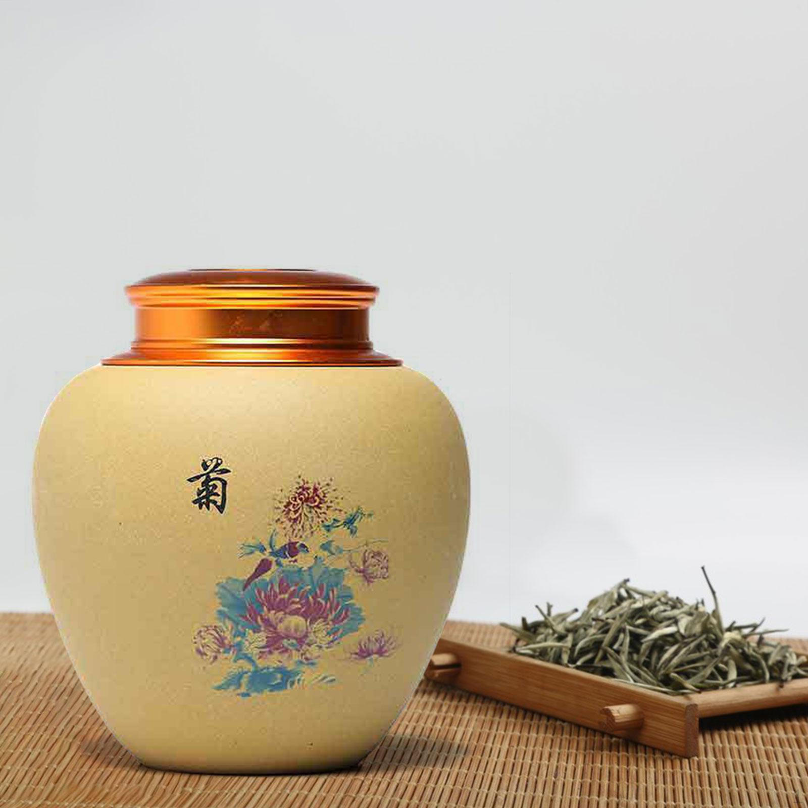 

Элегантный чай с герметичной крышкой для хранения на кухне 11cmx13.5cm_Chrysanthemum