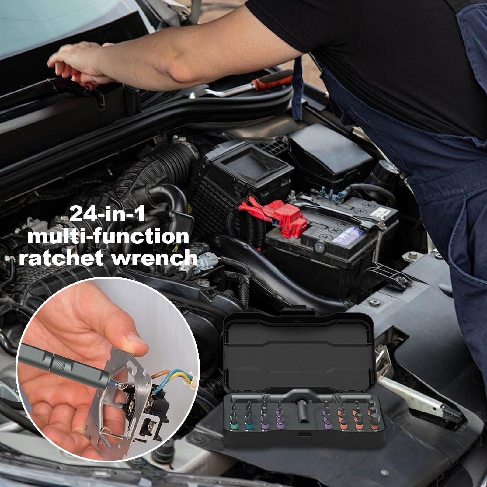 Ratcheting Screwdriver Set Multifunctional Wrench Kit 24-in-1 Precision Ratchet Wrench Set For Construction Electronics CN