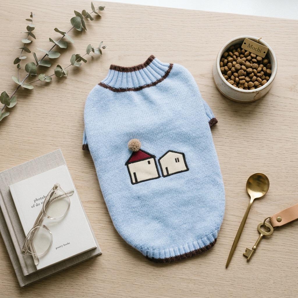Gemütlicher gestreifter Kunstmink-Pullover für kleine/mittelgroße Hunde & Katzen - Herbst/Winter Haustierbekleidung
