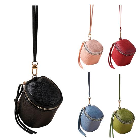 Mini Coin Wallet Small Zippered Faux Leather Pouch Portable Coin Purse Travel Storage Case for Lipstick Cash Coins Cards Jewelry