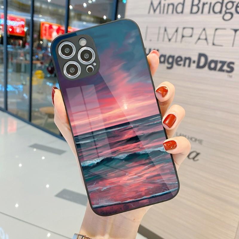 Cool Painting Art Phone Case For IPhone 14 13 12 11 Pro Max X XR XS 8 7 Plus Liquid Glass Color Phone Cover