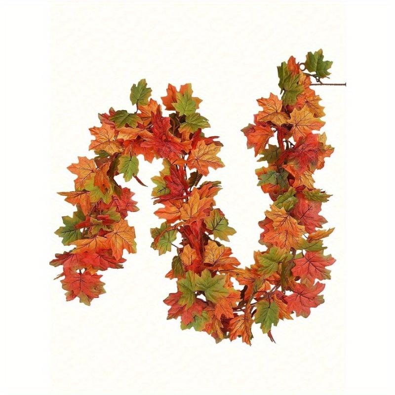 

1 шт. Листовая гирлянда Осенняя гирлянда Искусственная осенняя листовая гирлянда Искусственная осенняя листовая подвесная лоза День благодарения Настенное украшение, Рождество разноцветный