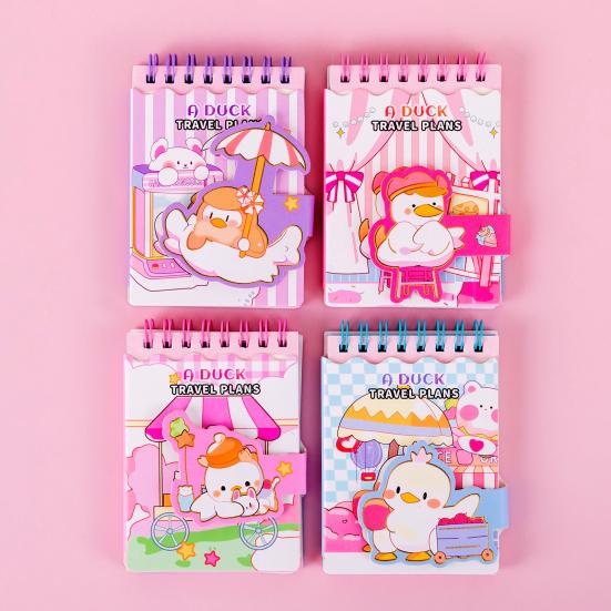 Cartoon Animal Pocket Notebook Wire Bound Memo Notepad 3D Rabbit Girl Panda Duck Mini Spiral Notebook School Office Supplies