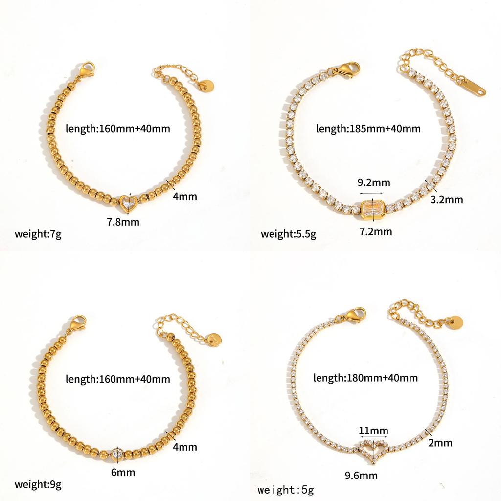 Herzförmiges Edelstahlarmband mit Zirkonia für Damen Modeschmuck