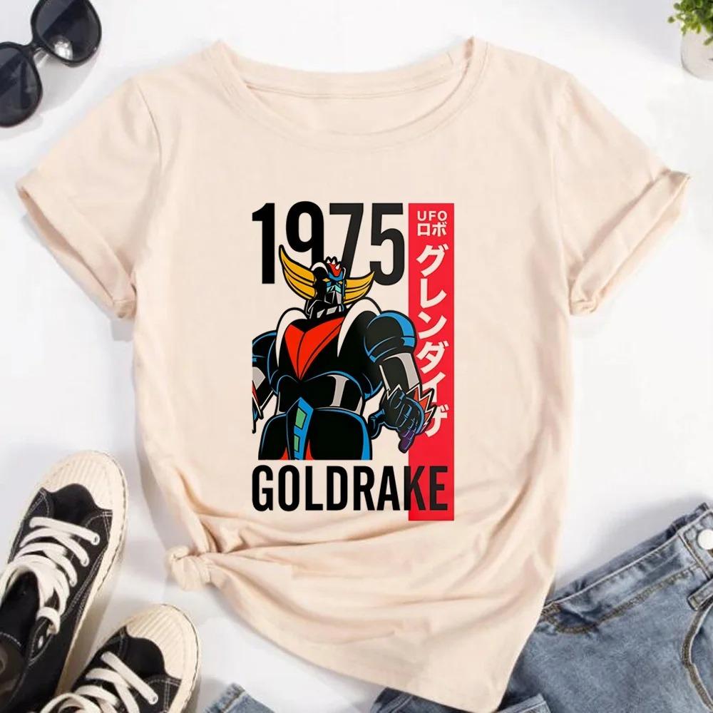 UFO Robot Grendizer Retro Mecha Anime T-Shirt, Unisex Super Robot Streetwear Tee, 100% Cotton Casual Short Sleeve Top
