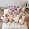 Girls Princess Shoes T-strap Big Flowers Kids Sandals Ins Trendy 2025 Summer New Girls Beach Shoes Non-slip Soft Sole Sweet