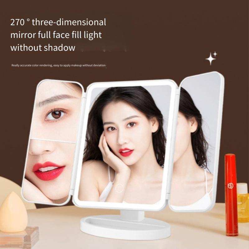Trifold Makeup Mirror LED Lights Dorm Dressing Mirror Beauty Light Up Your Fill Light with Smart Complementary Smart Vanity Mirrors