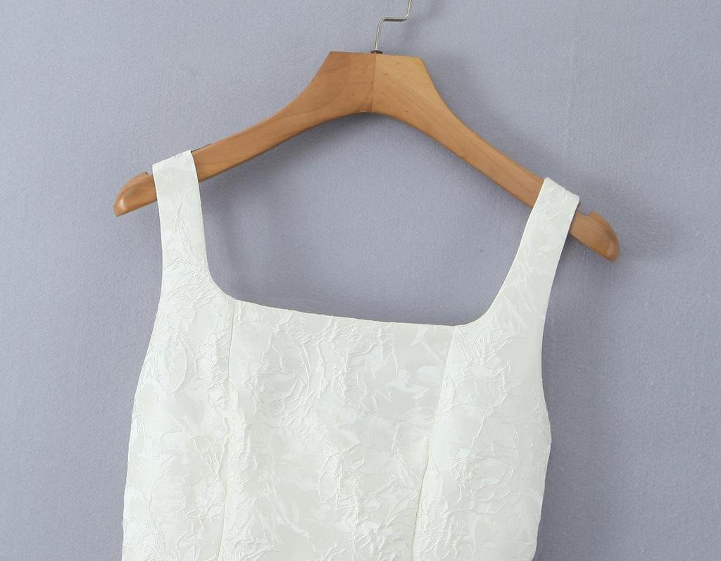 2025 Summer French Style Jacquard Camisole Dress with Butterfly Knot Skirt