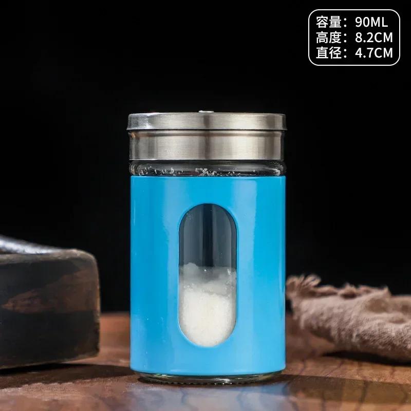 Kryddflaska i rostfritt stål Pepparkornskryddflaska Utomhusgrillverktyg Poröst roterande lock Kryddflaska