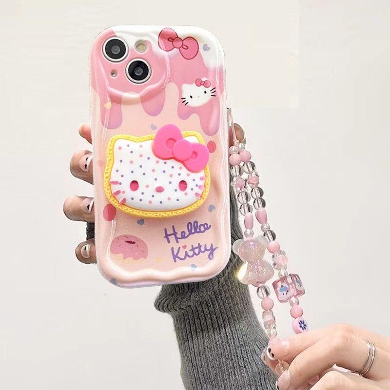 Kuromi Hello Kitty Chain Holder Casing For Xiaomi Redmi 15C 15 Note 15 Pro Plus 5G 14C 13C 12 Note 14 13 Pro Plus 5G Phone Case