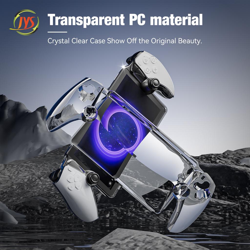 Schutzhülle für PlayStation Portal mit Displayschutz aus gehärtetem Glas Transparente Hart-PC-Hülle für PS Portal Zubehör-Kits