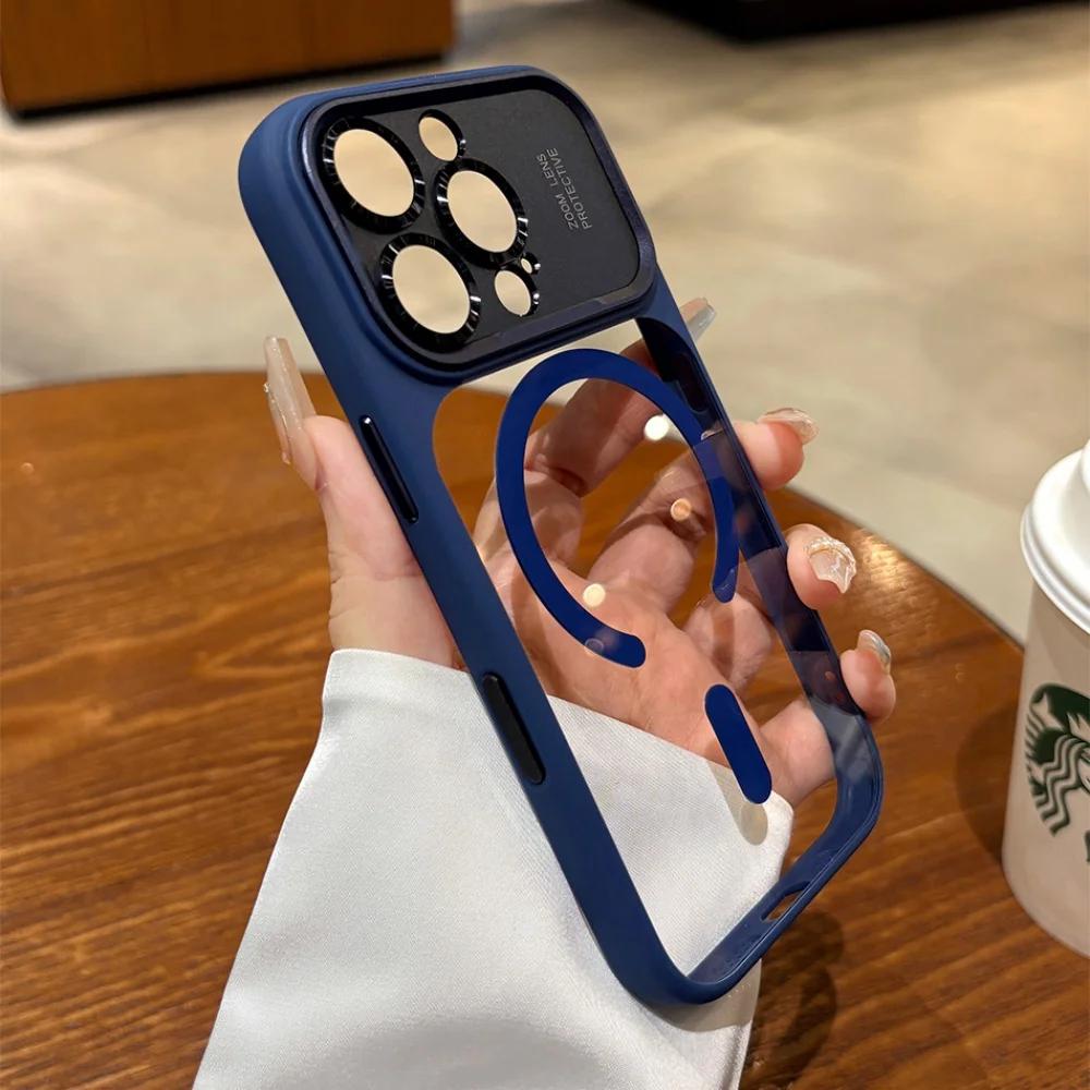 Clear Magnetic for  Phone Case for For Iphone 17 16 15 14 Pro Max Full Lens Camera Protection Shockproof Back Cover iPhone 14 Pro Max