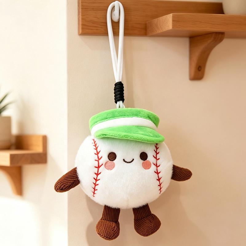 Cool Rugby Soccer Plush Charms Cute Baseball Tennis Plush Doll Cartoon Football Basketball Stuffed Toy Fashion Keychain Pendant