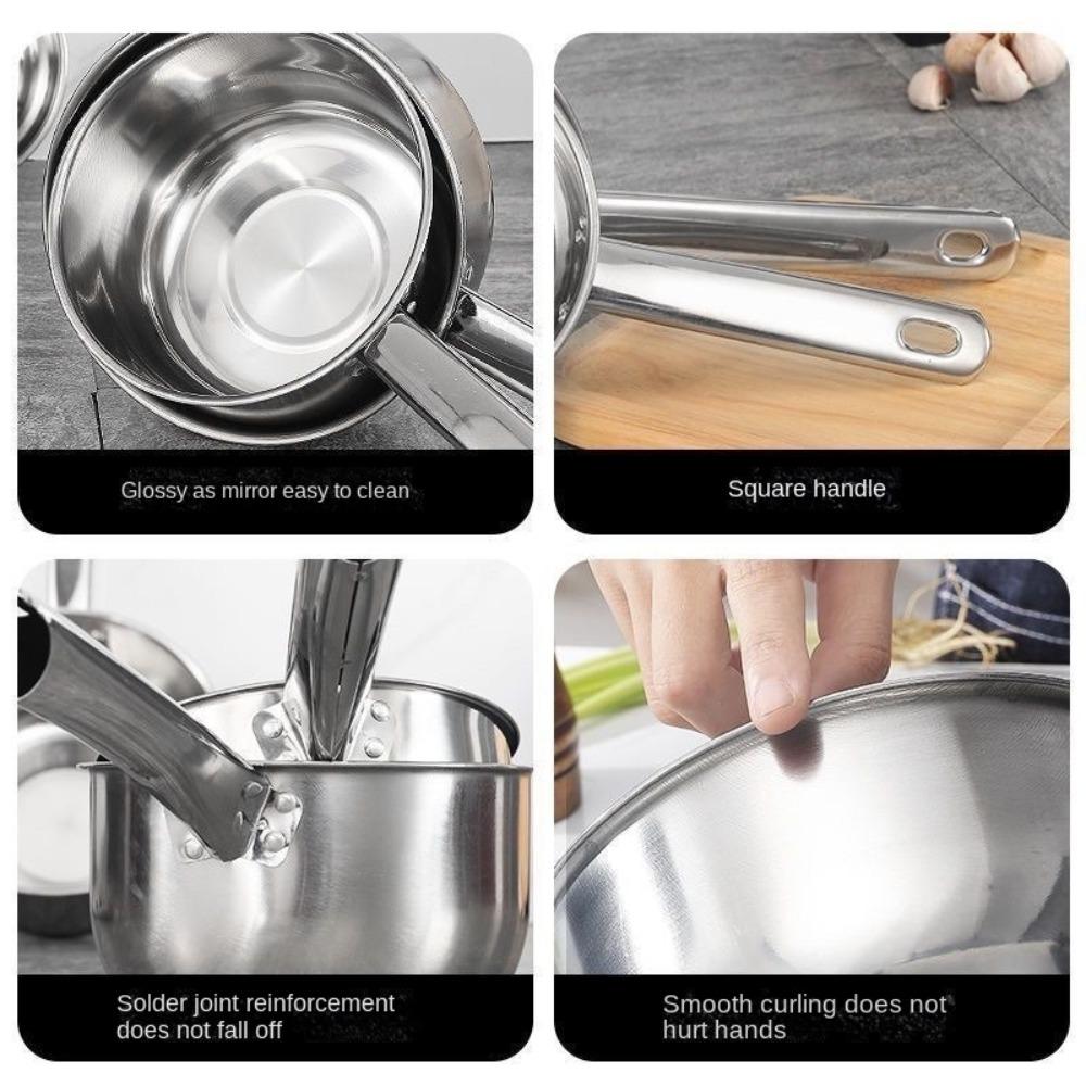 Stainless Steel Non-stick Pan Noodle Pot Thickened Milk Pot Durable Water Spoon  Household
