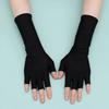 1Pair Sunscreen Protection Fingerless Long Gloves Women Arm Cool Summer Solid Mittens Half Finger Sleeves