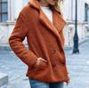 Autumn Winter Solid Faux Fur Fleece Coat Women Casual Warm Soft Fur Button Cardigan Jacket Plush Overcoat Coat Female Jacket