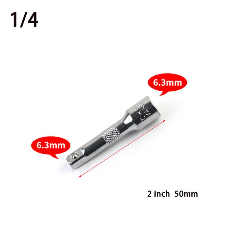 

1/4 3/8 1/2 Socket Ratchet Wrench Extension Bar 75/100/125/150mm Auto Repair Durable Sleeve Rod Fast Wrench Hand Tools