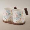 [Mug] 350ml Heart Mug + Tray Set