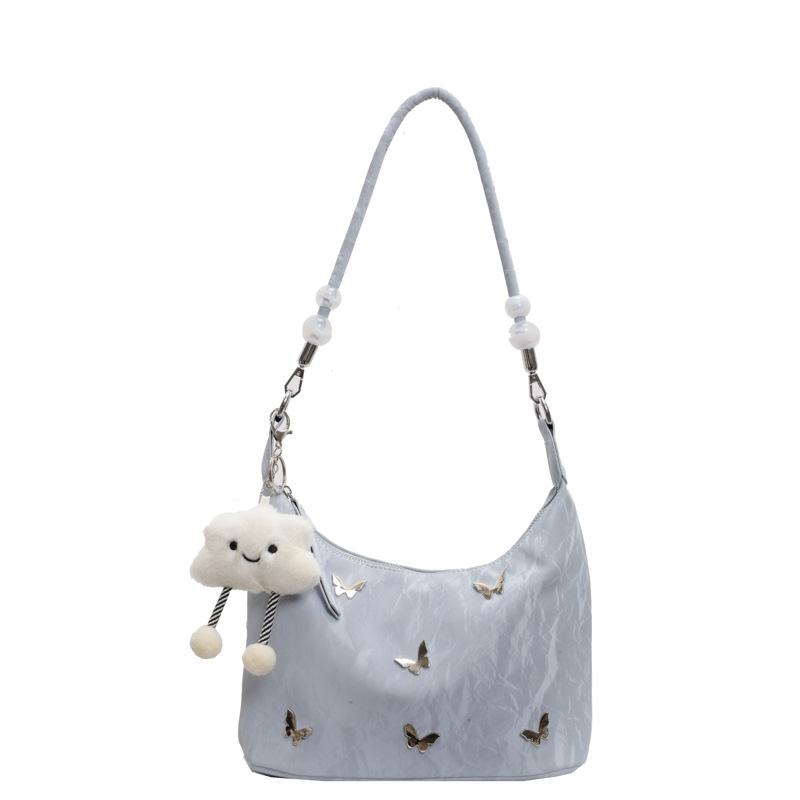 

Сумка-мессенджер большой вместимости с бабочкой, женская наплечная сумка, сумка для поездок на работу, облачная сумка подмышку синий