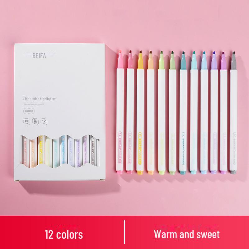 

12-цветные корейские флуоресцентные маркеры для выделения текста и заметок в учебниках Axe