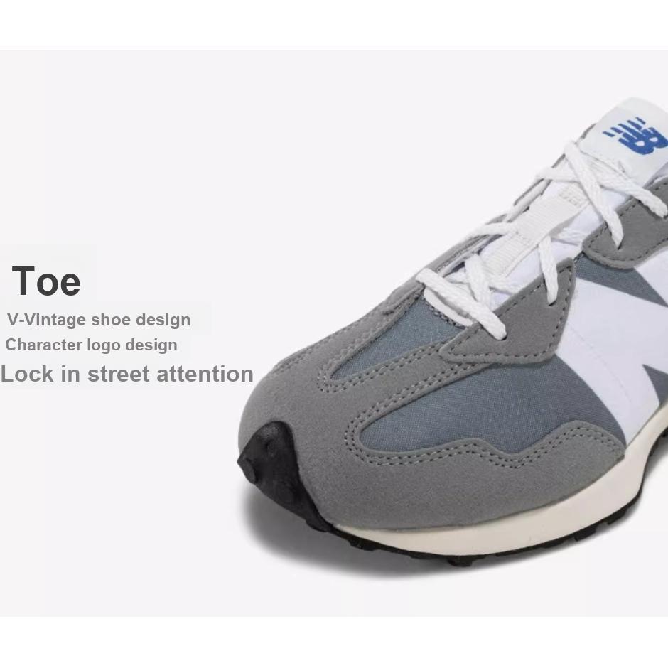 New Balance Nb 327 Comfortable Versatile Low-Top Kids Running Shoes Kids Running Shoes Gray White GS327LAB