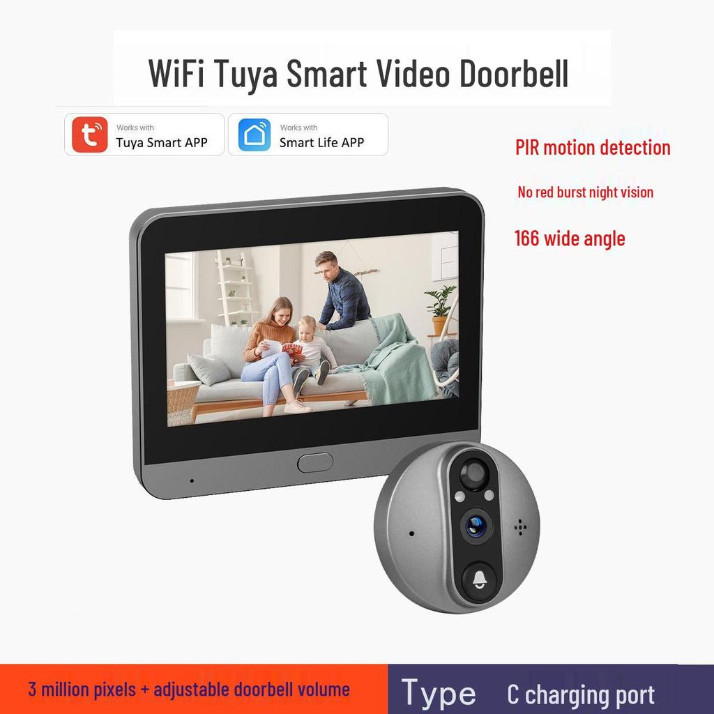 WiFi Smart Tuya Video Doorbell and Surveillance Camera with Remote Control and Wireless Connectivity
