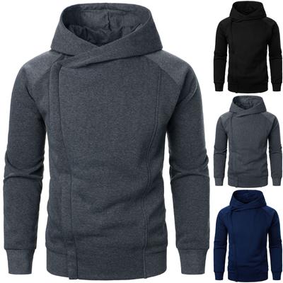 Herren-Pullover mit Reißverschluss, langärmelig, Kapuzen-Sweatshirt, Oberteil, Bluse