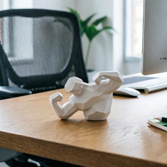 Abstrakte Muskelmann-Statue 3D-gedruckte muskulöse männliche Figur Sammlerstück Moderne Bodybuilder-Skulptur für Schreibtischdekoration Geschenke für Fitnessstudio-Leute Männer