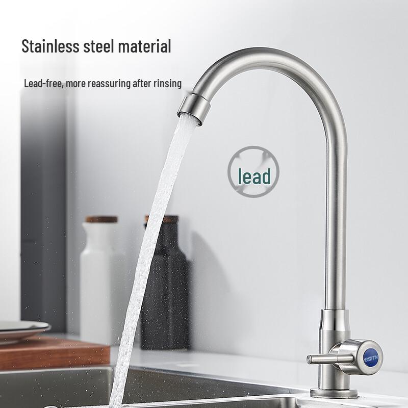 BSITN Stainless Steel Single Cold Kitchen Faucet