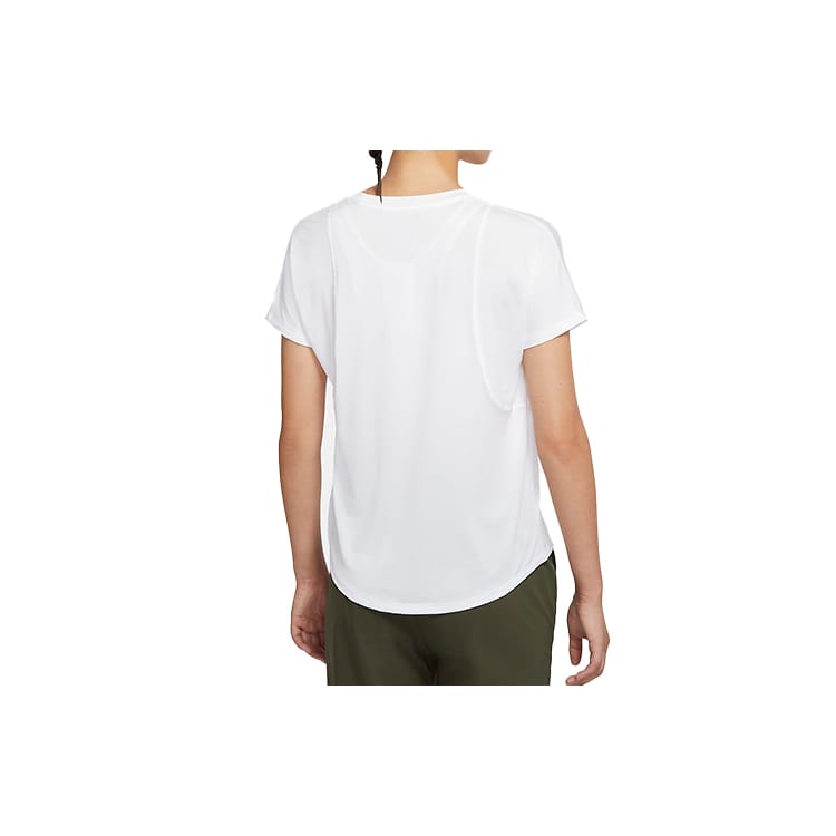 Nike T Shirts Women's White Crew Neck Moderate Straight Fit CU3330-100