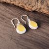 Yellow Cat's Eye Gemstone 925 Stamped Silver Jewelry Stylish Earrings 1.40" Gift EE-9-44