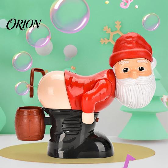 Santa Farting Bubble Maker Christmas Automatic Blower, Musical Machine with Flashing Lights, Gnome Battery Operated for Kids Snowman Funny Sound Party
