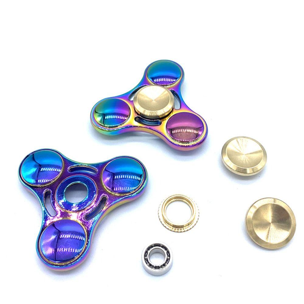 Copper Cap Hand Spinner Plating Colorful Fingertip Toy Fingertip Gyroscope  Office