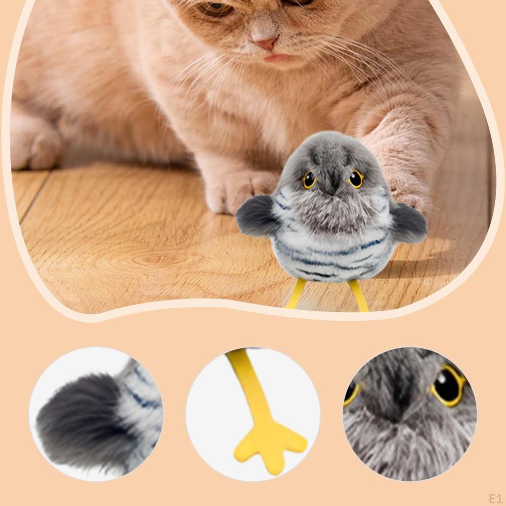 Interactive Flapping Bird Cat Toy Automatic Chirp Tweet for Indoor Cats Kitten Pet Supplies