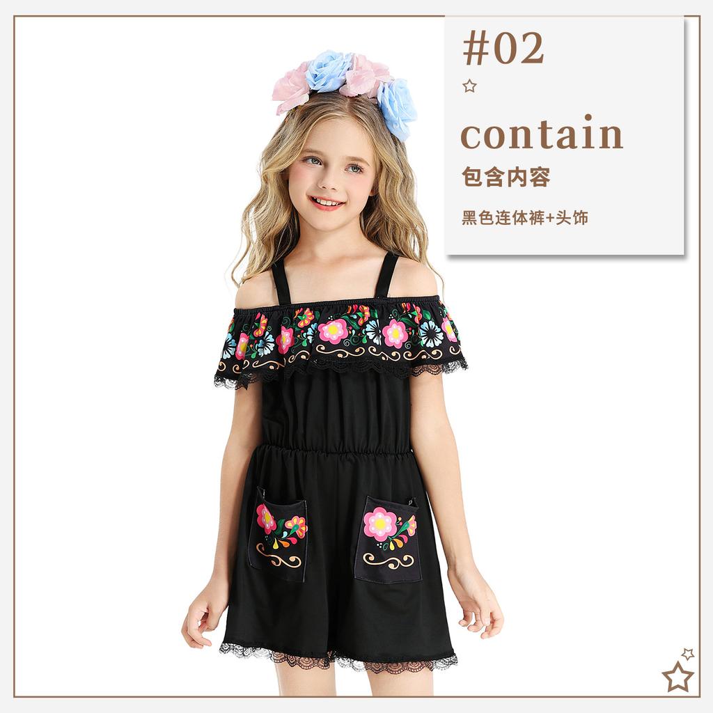 Halloween children's costumes idyllic farm style grassland Mexican traditional ethnic costumes stage performance costumes