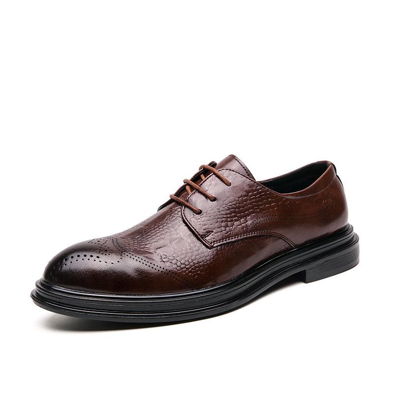 2025 Men's Large Leather Shoes - Autumn Business Casual, Size 37