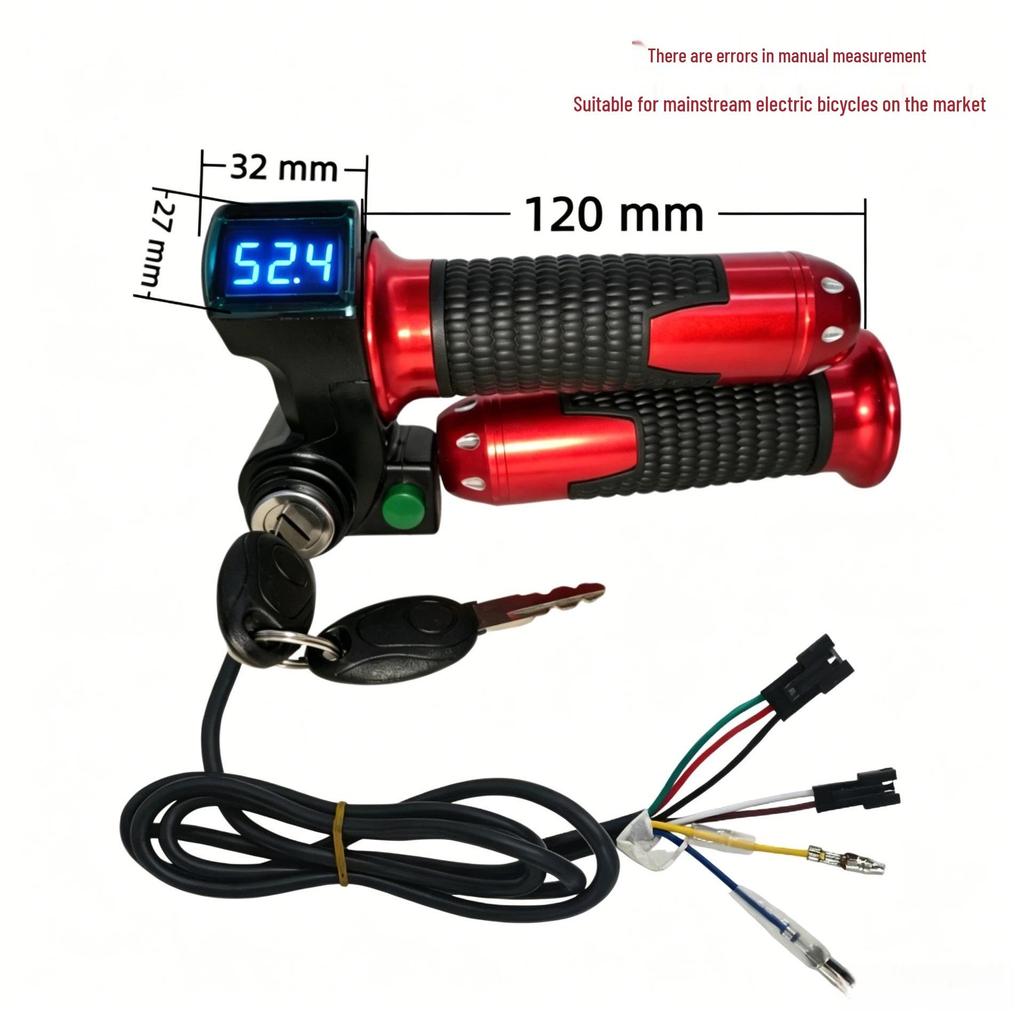 Blue Screen Electric Scooter Throttle Grip with Voltage Display and Lock