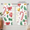 2 Stück, 2D-Flachdruck Vorhänge Digitaldruck Weihnachten Süßigkeiten Stechpalme Glocken (3) Polyester, einfache Installation (ohne Stange) Dekorationen