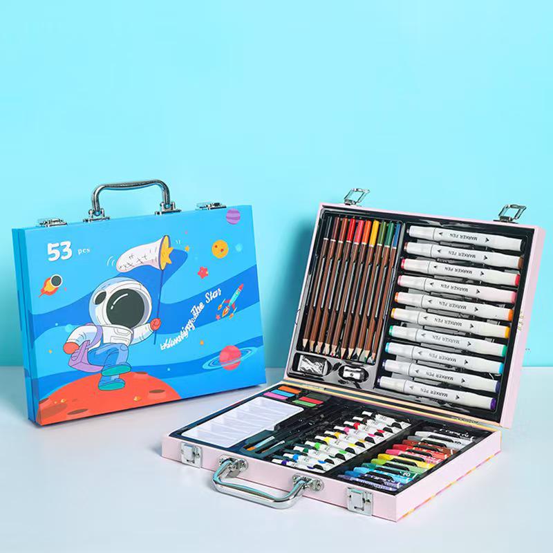 145-Piece Deluxe Watercolor Pen Set for Kids - Double-Layered Aluminum Box Art Supplies & Painting Tools