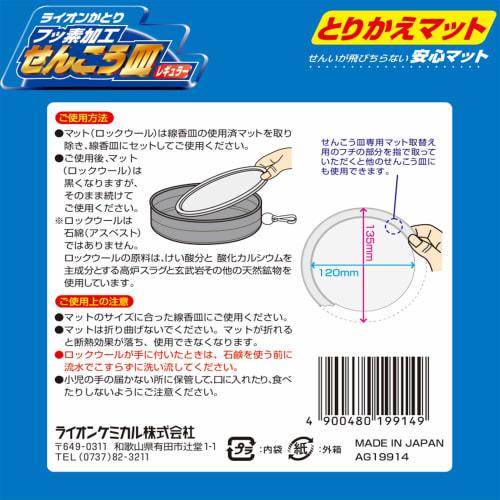 Lion Chemical Incense Burner Replacement Mat, Regular, White, 14.5 X 1.3 X 16.5 Cm, Prevents Incense from Splashing