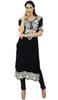 Atasi Womens Straight Black With Dupatta Readymade Salwaar Kameez Suit Set
