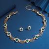 Exquisite Earrings Rhinestone Necklace Bridal Crystal Jewelry Set  Banquet