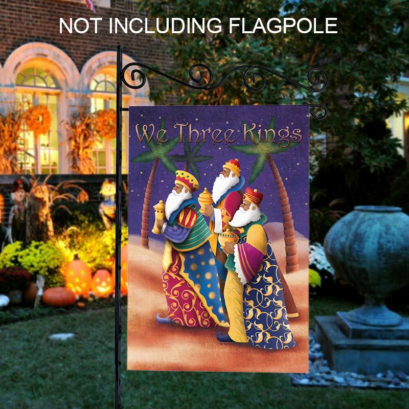 We Three Kings Colorful Wise Men Christmas House Garden Flag Yard Banner